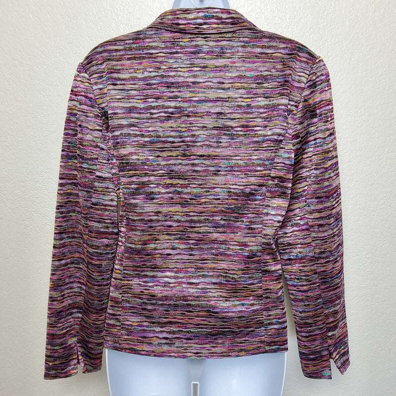 Joni B. Purple Watercolor Striped Blazer, Women's Medium - Trinity Thrift