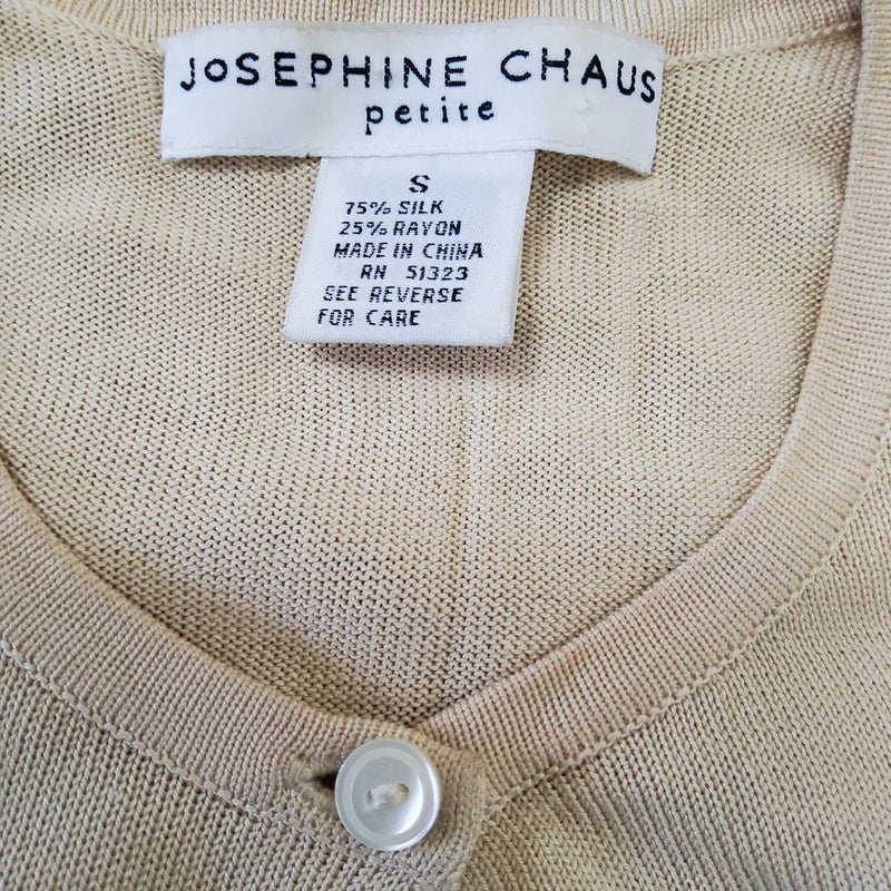 Josephine Chaus Beige Button-Up Sweater, Women's Size Small