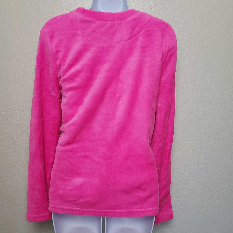 Just Be Pink Plush Pullover Sweater with 'I Love Sleep' Text, Women's Large - Trinity Thrift