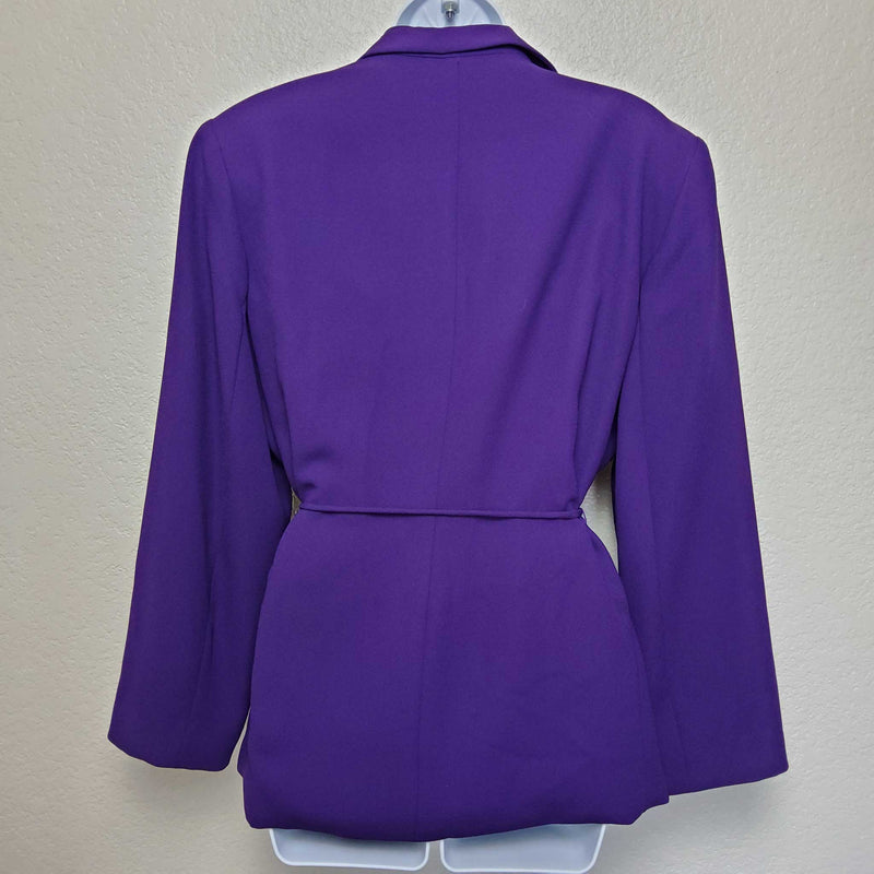 Karen Scott Purple Blazer with Rope Belt, Women's Size 14 - Trinity Thrift