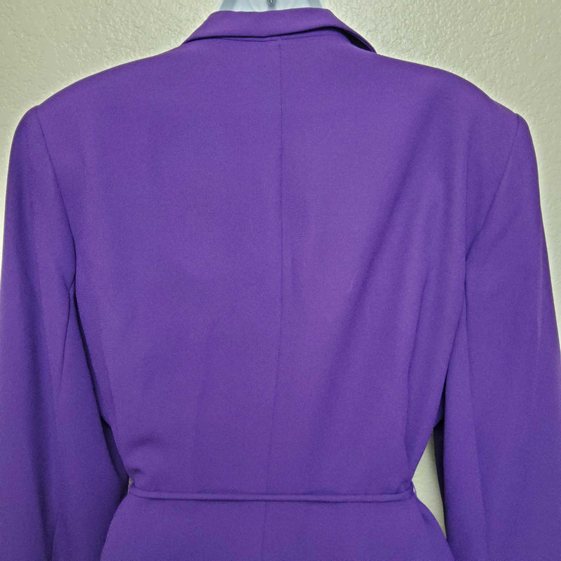 Karen Scott Purple Blazer with Rope Belt, Women's Size 14 - Trinity Thrift