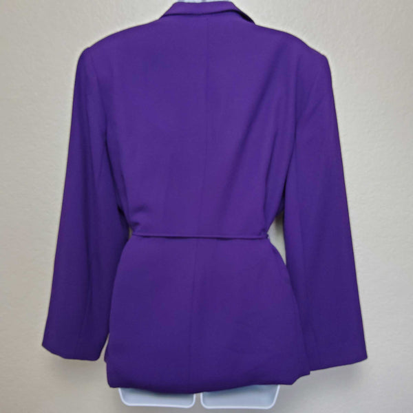 Karen Scott Purple Blazer with Rope Belt, Women's Size 14 - Trinity Thrift