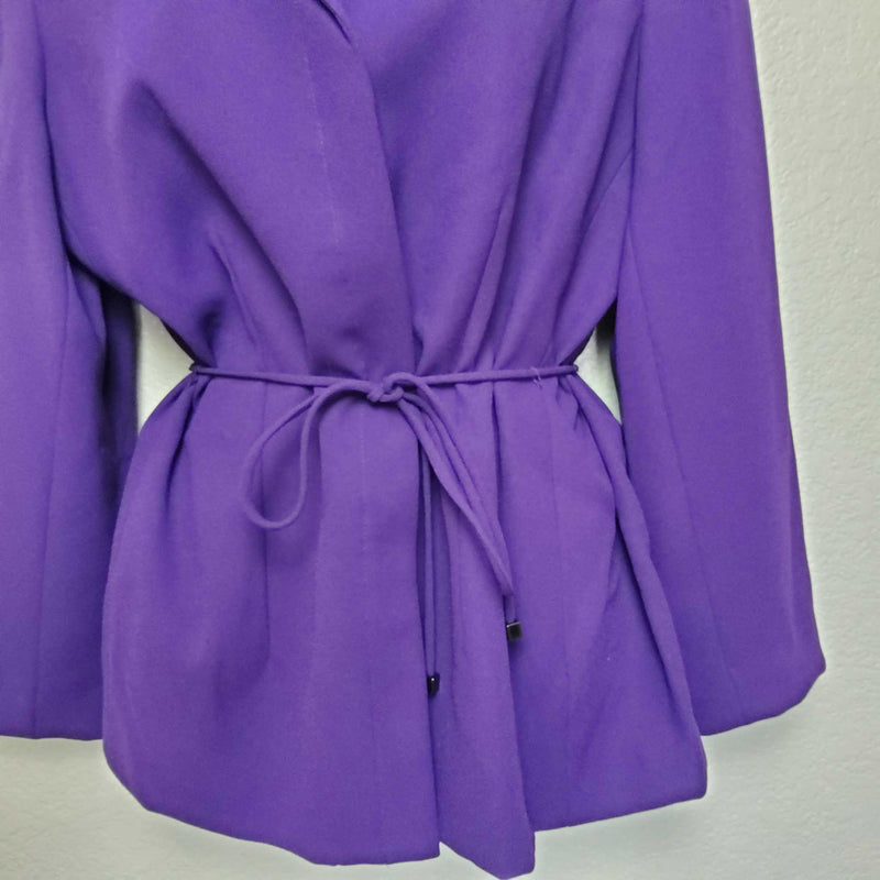 Karen Scott Purple Blazer with Rope Belt, Women's Size 14 - Trinity Thrift