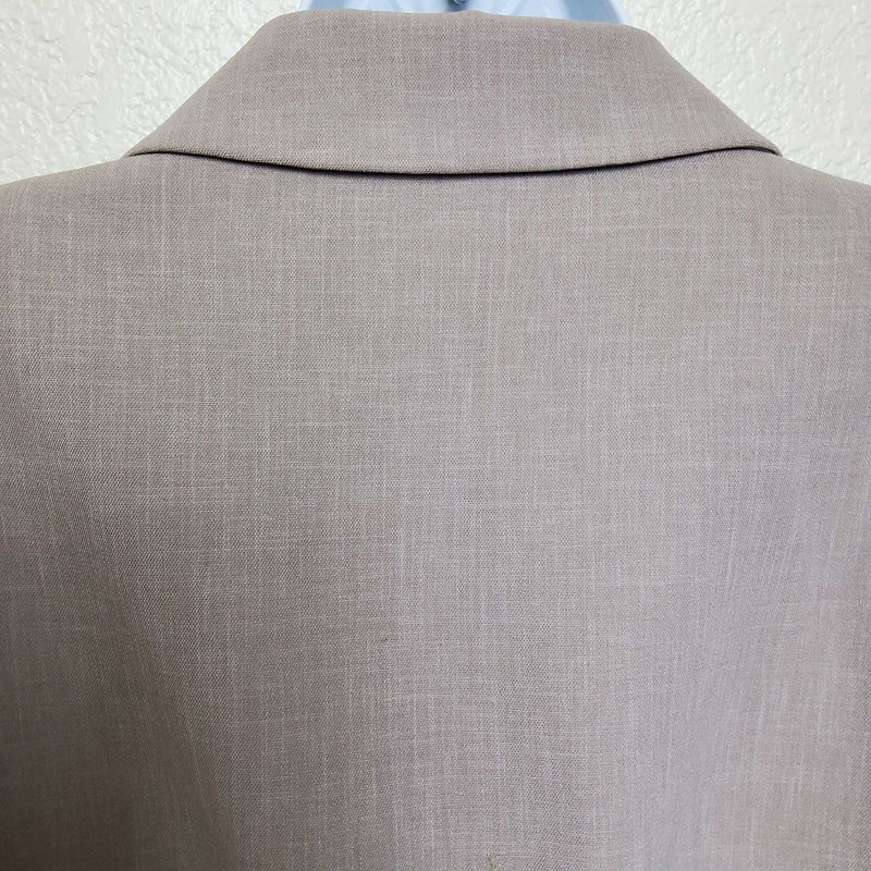 Kasper Beige Blazer with Zippered Sleeves & Pockets, Women's Size 10 - Trinity Thrift