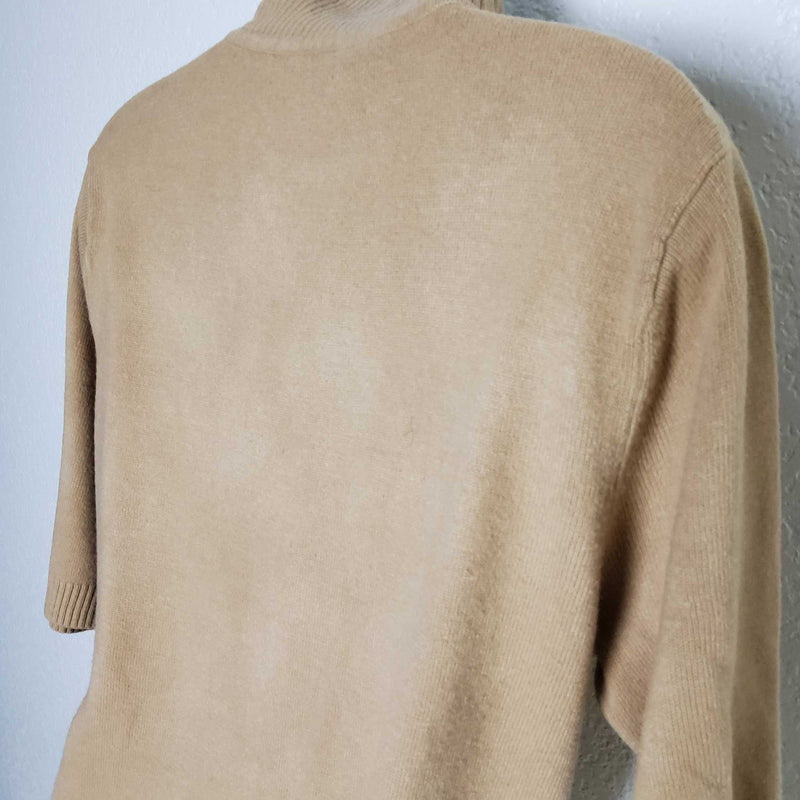 Kasper & Co. Beige Mock Turtleneck Sweater Blouse, Women's Medium - Trinity Thrift