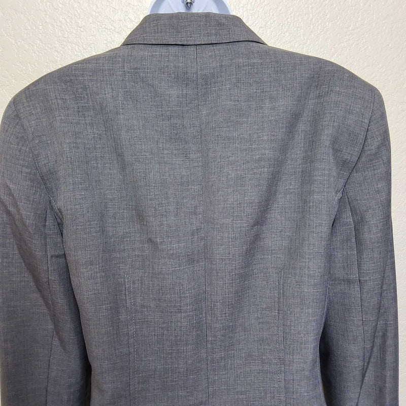 Kasper Gray Blazer with Zippered Pockets, Women's Size 12 - Trinity Thrift