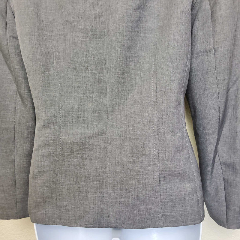 Kasper Gray Blazer with Zippered Pockets, Women's Size 12 - Trinity Thrift