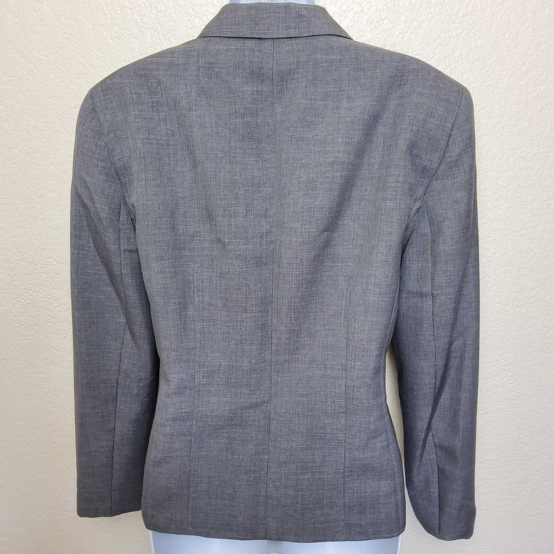 Kasper Gray Blazer with Zippered Pockets, Women's Size 12 - Trinity Thrift