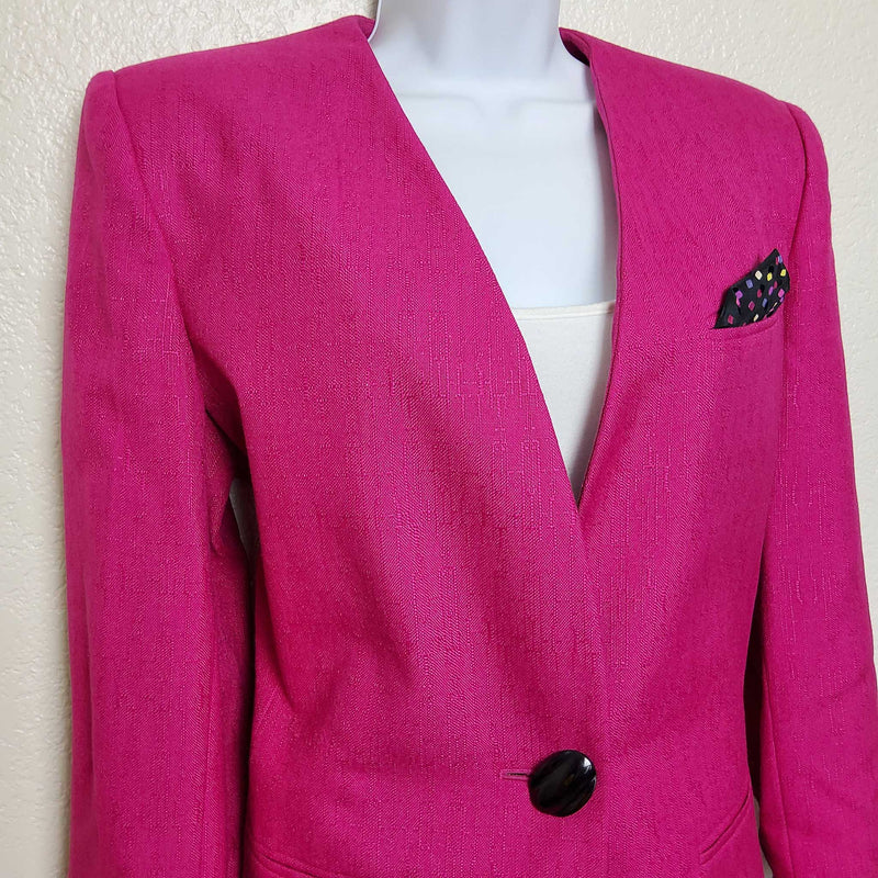 Kasper Hot Pink 2-Piece Skirt Suit, Women's Size 10