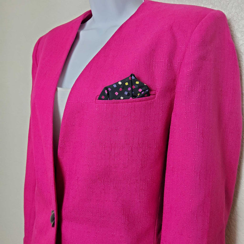 Kasper Hot Pink 2-Piece Skirt Suit, Women's Size 10