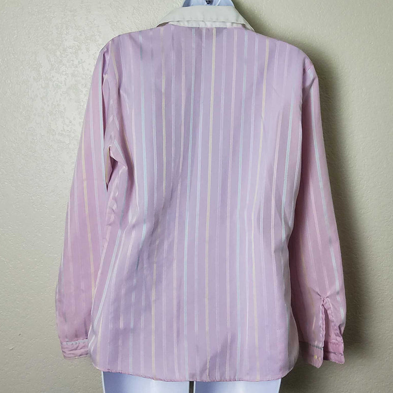 Lady Van Heusen Pink Button-Up Long-Sleeve Shirt, Women's Size 10 - Trinity Thrift