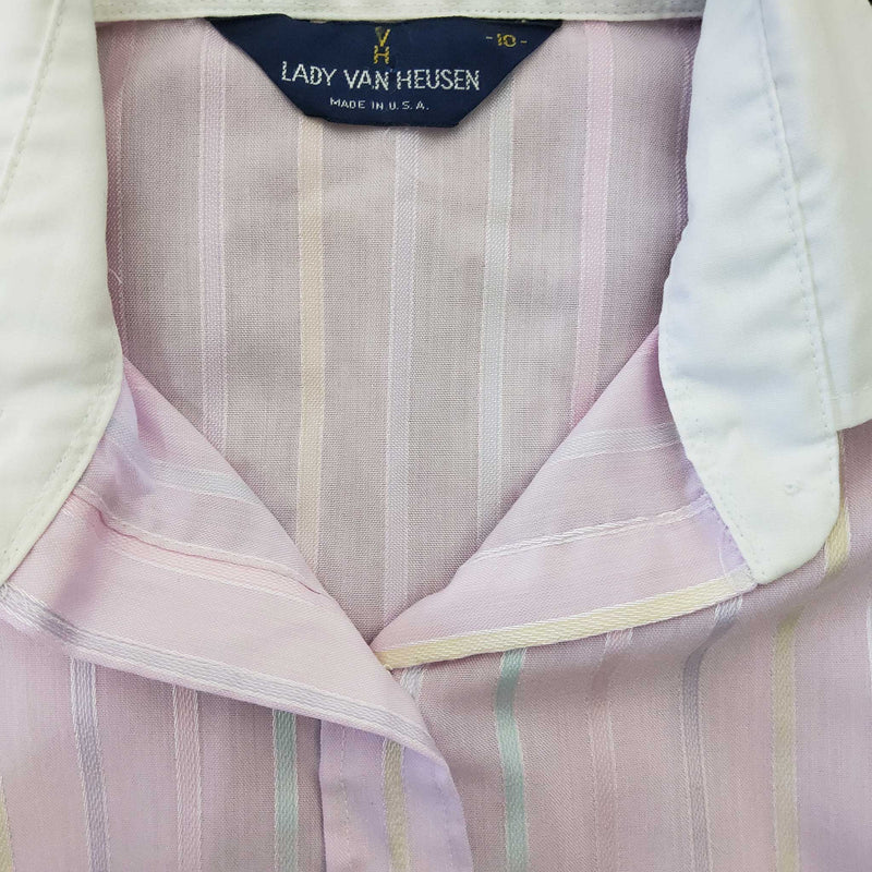 Lady Van Heusen Pink Button-Up Long-Sleeve Shirt, Women's Size 10 - Trinity Thrift