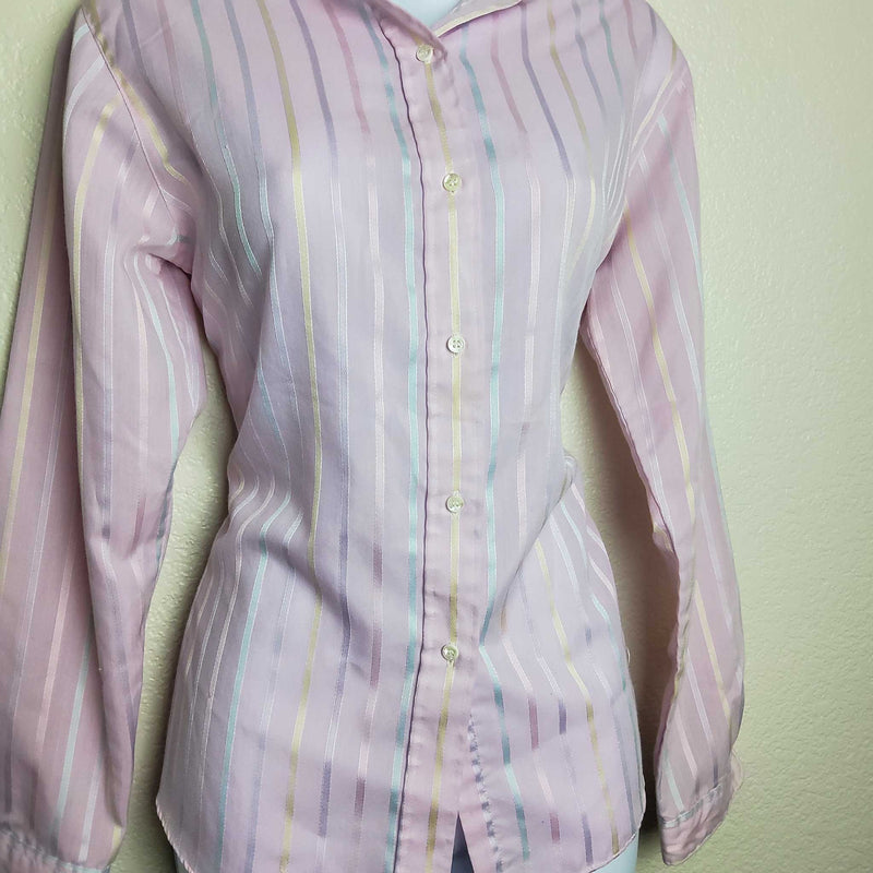 Lady Van Heusen Pink Button-Up Long-Sleeve Shirt, Women's Size 10 - Trinity Thrift