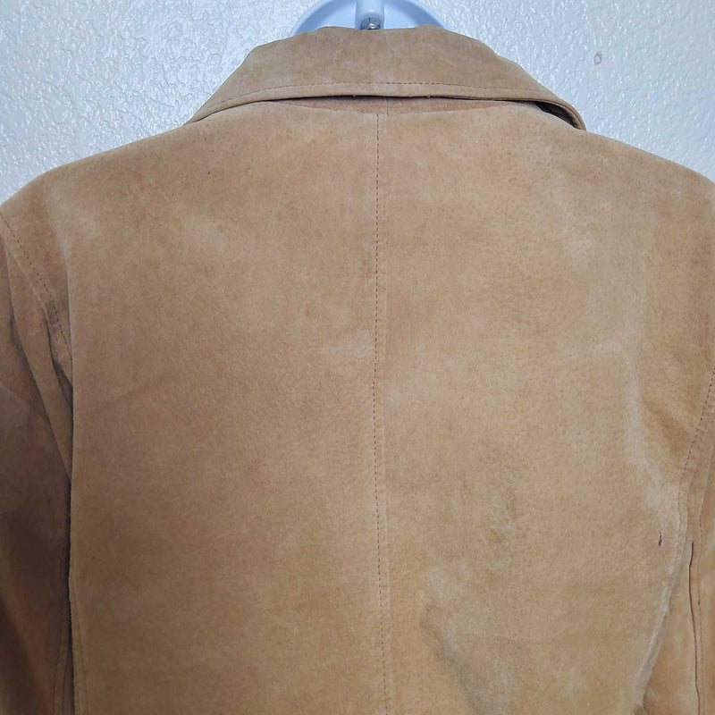 Lane Bryant Tan Leather Button-Up Jacket, Women's Size 26/28