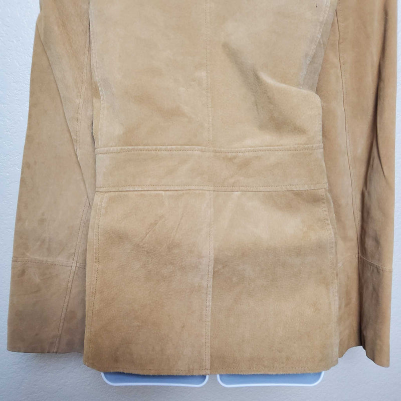 Lane Bryant Tan Leather Button-Up Jacket, Women's Size 26/28