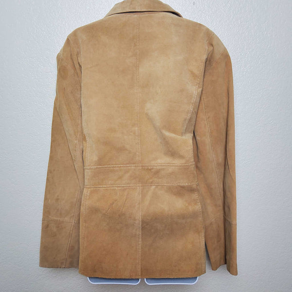 Lane Bryant Tan Leather Button-Up Jacket, Women's Size 26/28