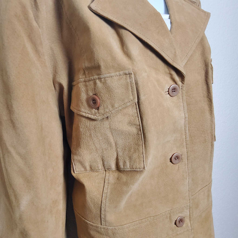 Lane Bryant Tan Leather Button-Up Jacket, Women's Size 26/28