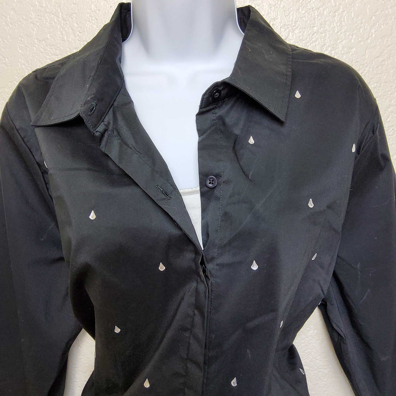 Laura Scott Black Button-up Sequined Blouse, Women's Size 1X - Trinity Thrift