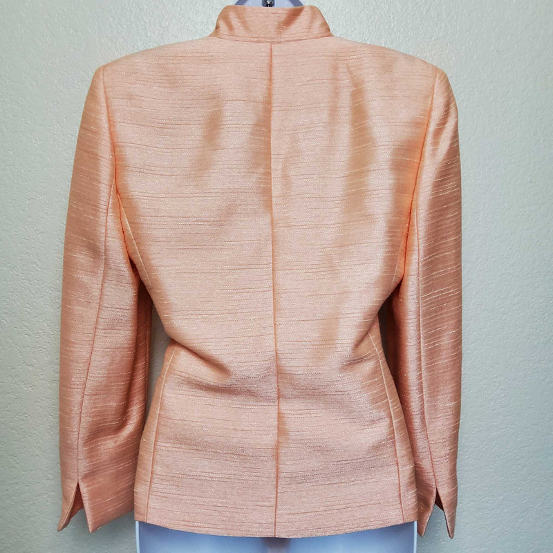 Le Suit Pink Metallic Blazer, Women's Petite Size 6 - Trinity Thrift