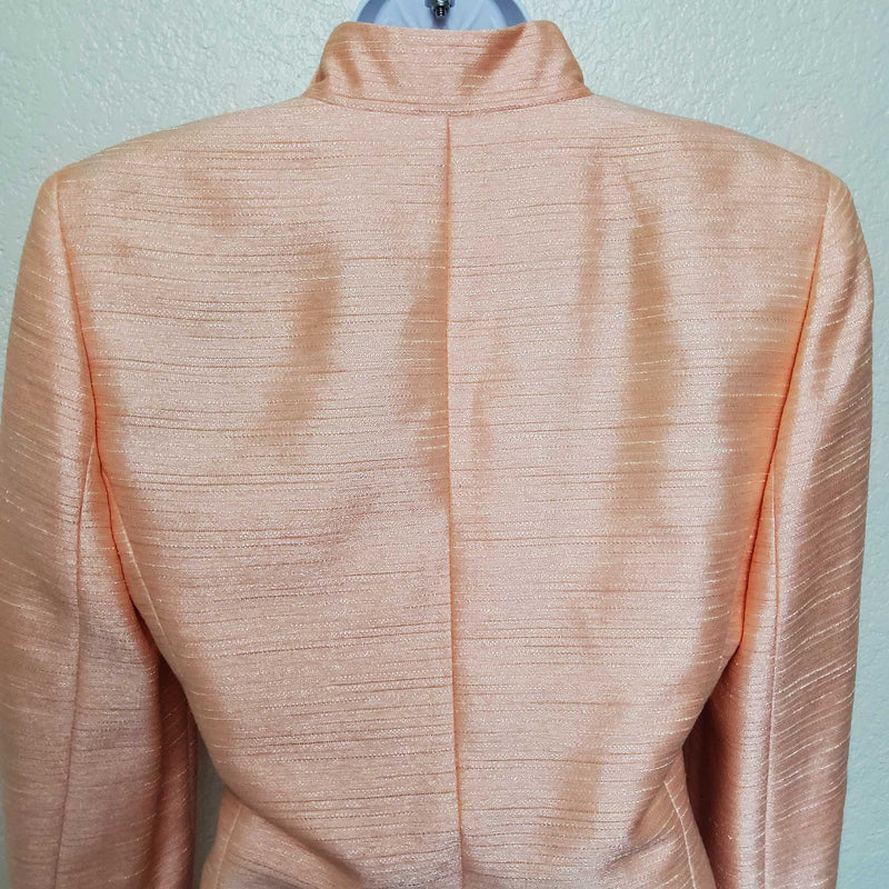 Le Suit Pink Metallic Blazer, Women's Petite Size 6 - Trinity Thrift