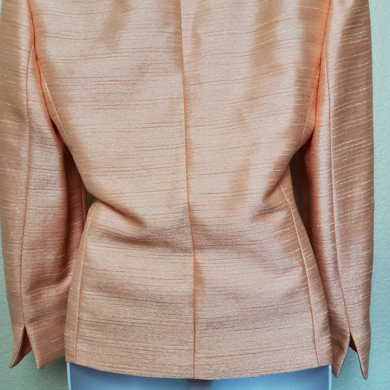 Le Suit Pink Metallic Blazer, Women's Petite Size 6 - Trinity Thrift