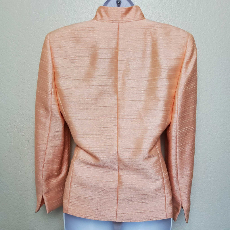 Le Suit Pink Metallic Blazer, Women's Petite Size 6 - Trinity Thrift