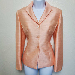 Le Suit Pink Metallic Blazer, Women's Petite Size 6 - Trinity Thrift