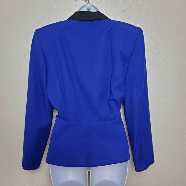 LeSuit Blue Blazer with Black Collar, Women's Size 12