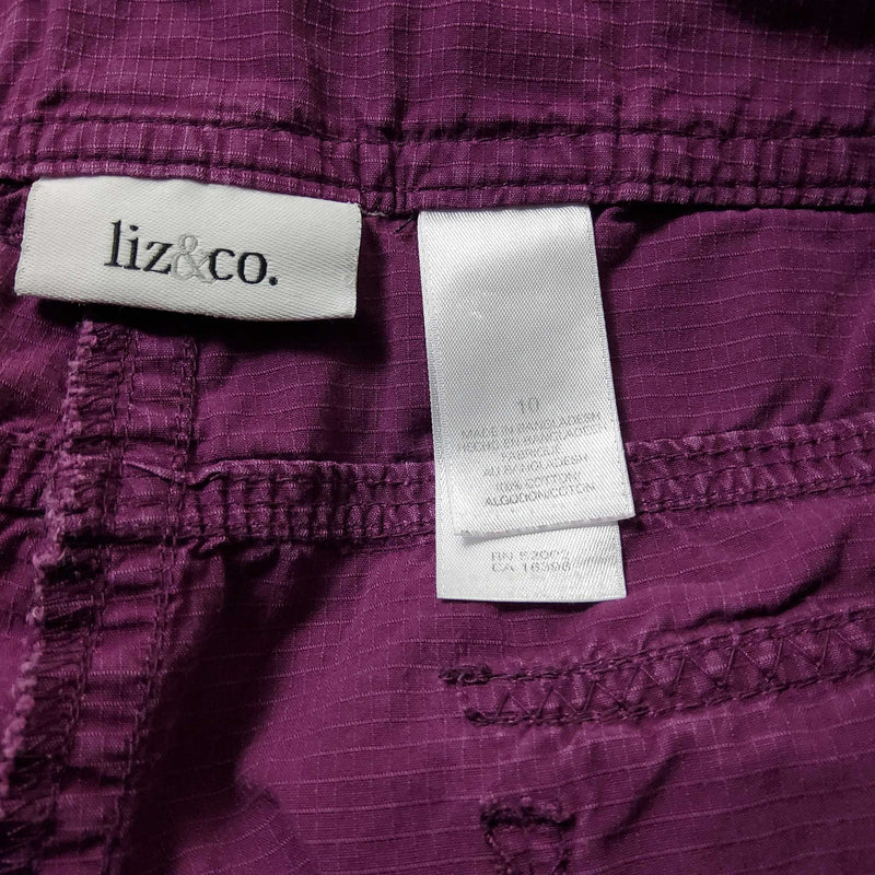 Liz & Co. Purple Cargo Shorts, Women's Size 10 - Trinity Thrift