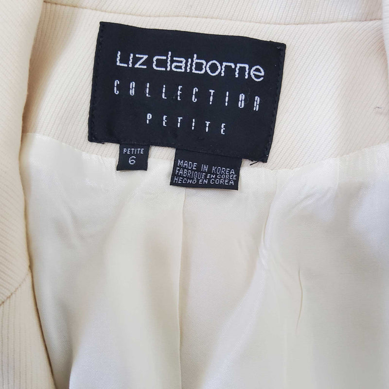 Liz Claiborne Cream Blazer, Women's Petite Size 6