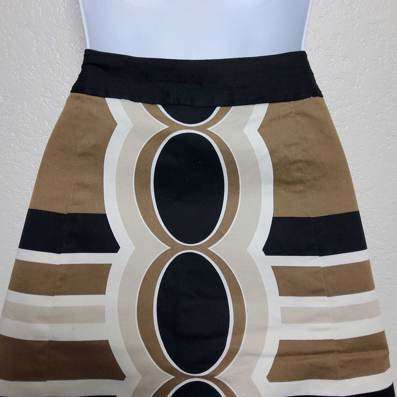 Merona Collection Beige & Black A-Line Skirt, Women's Size 4 - Trinity Thrift