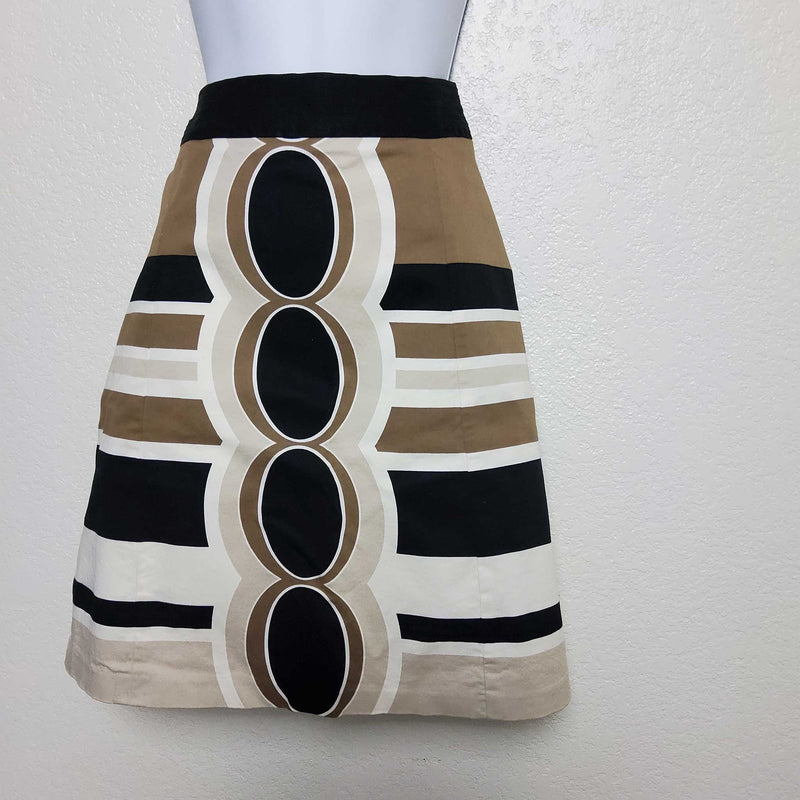 Merona Collection Beige & Black A-Line Skirt, Women's Size 4 - Trinity Thrift