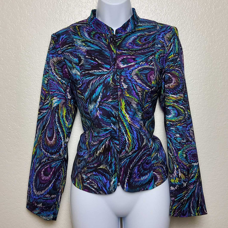 Molly & Max Black and Purple Swirl Pattern Blazer, Women's Petite Small - Trinity Thrift