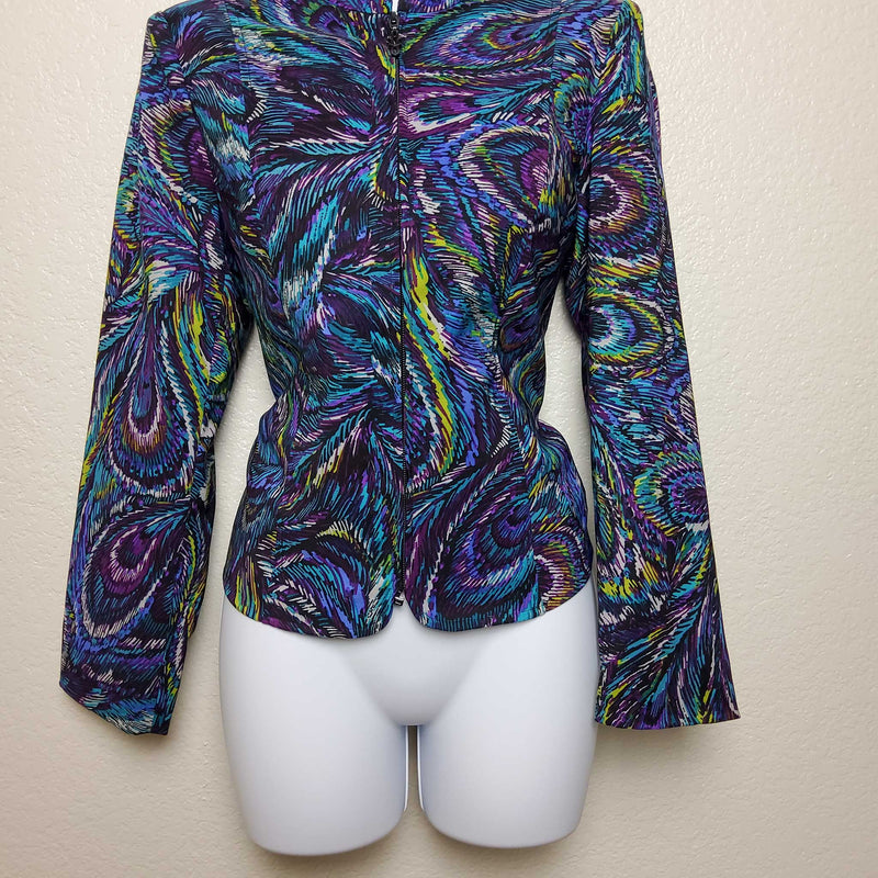 Molly & Max Black and Purple Swirl Pattern Blazer, Women's Petite Small - Trinity Thrift