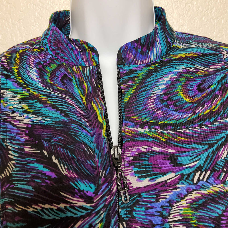 Molly & Max Black and Purple Swirl Pattern Blazer, Women's Petite Small - Trinity Thrift