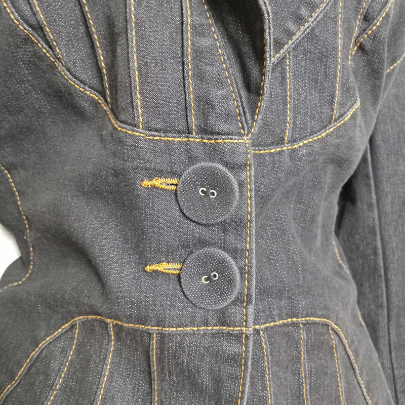 Monroe & Maine Blue Jean Jacket with Gold Stitching, Women's Size 6