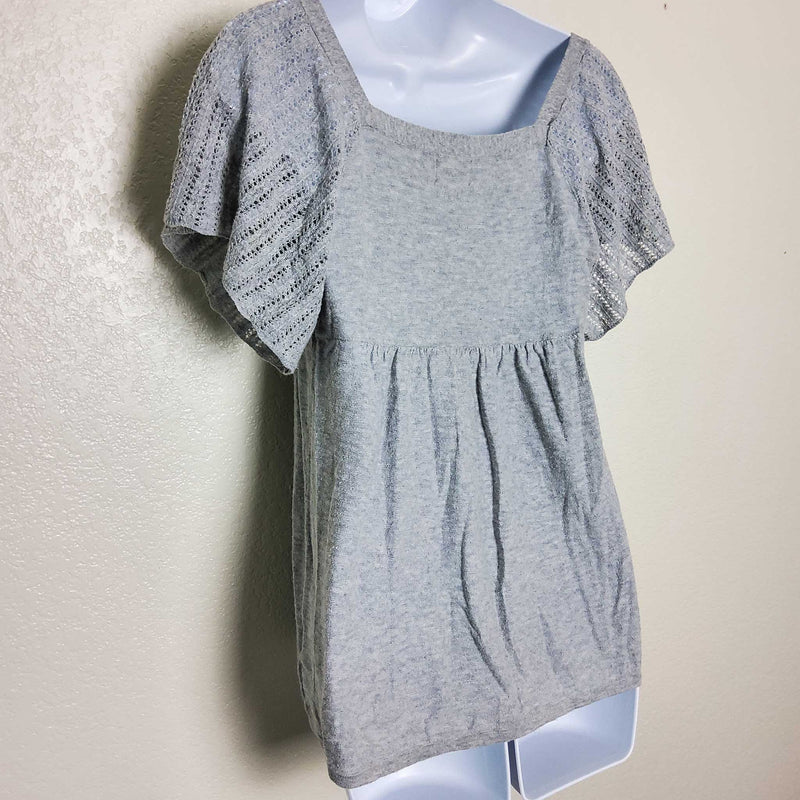 Mossimo Gray Blouse with Mesh Batwing Sleeves, Women's Small - Trinity Thrift