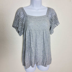 Mossimo Gray Blouse with Mesh Batwing Sleeves, Women's Small - Trinity Thrift