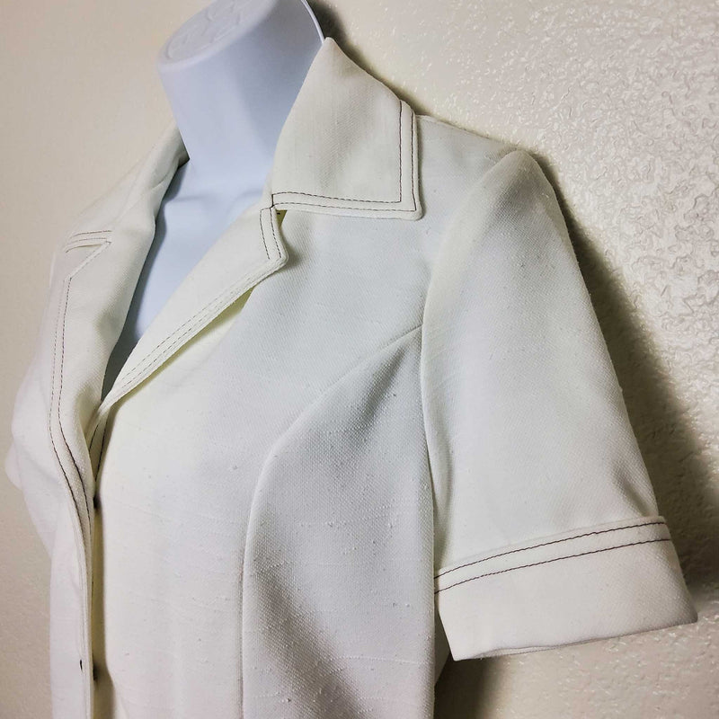 Mr. Beau by RL Davis White Button-Up Jacket, Women's Size 8