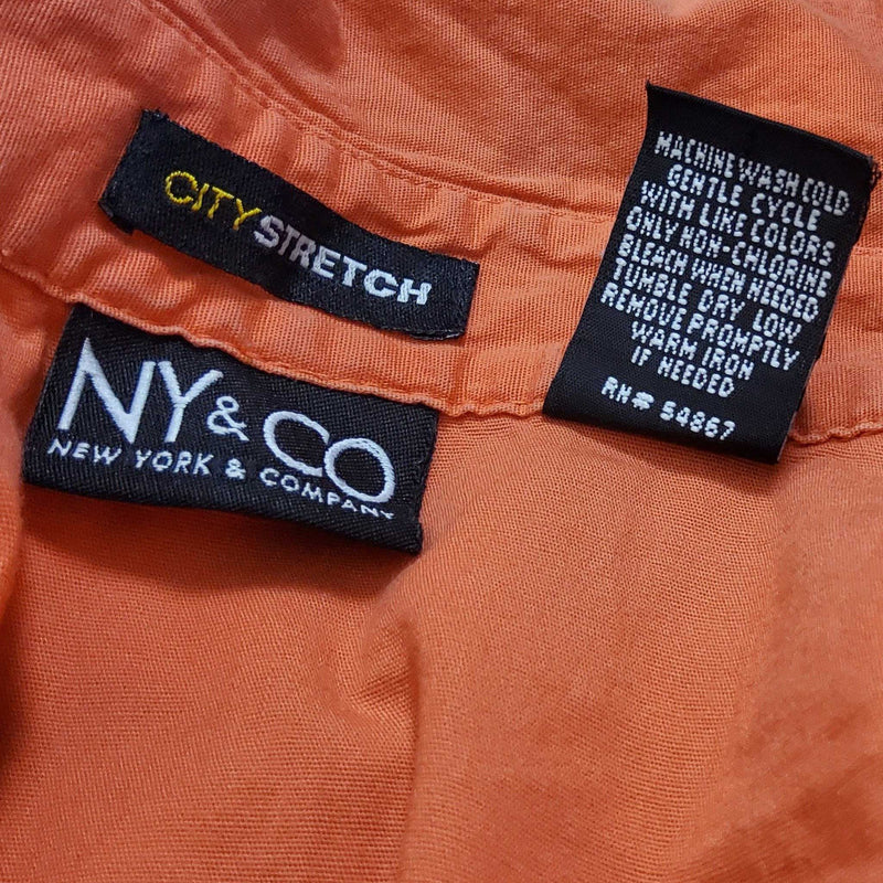 NY & Co. Orange Long-Sleeve Button-up Shirt, Women's Small - Trinity Thrift