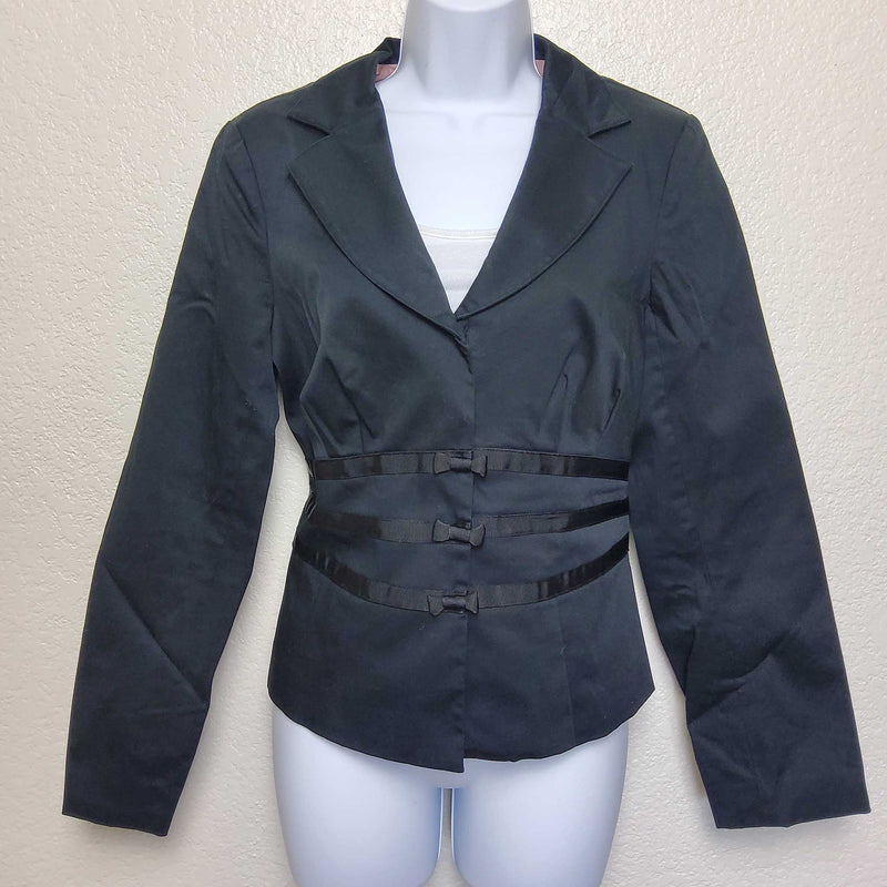 NYC Design Co. Black Blazer with Bows, Women's Size 8 - Trinity Thrift