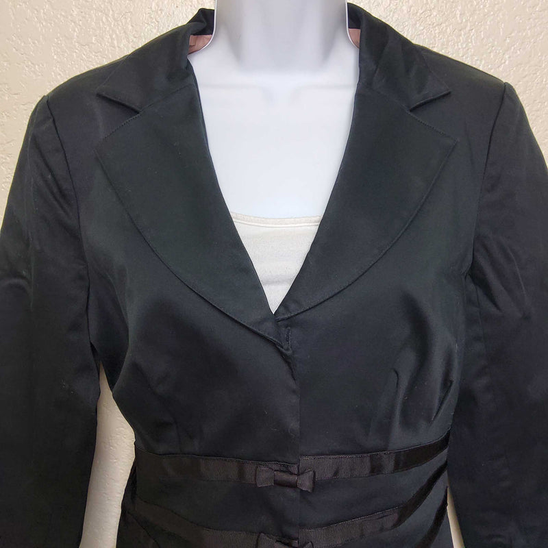 NYC Design Co. Black Blazer with Bows, Women's Size 8 - Trinity Thrift