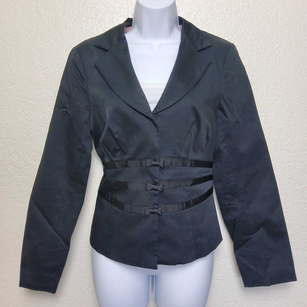 NYC Design Co. Black Blazer with Bows, Women's Size 8 - Trinity Thrift