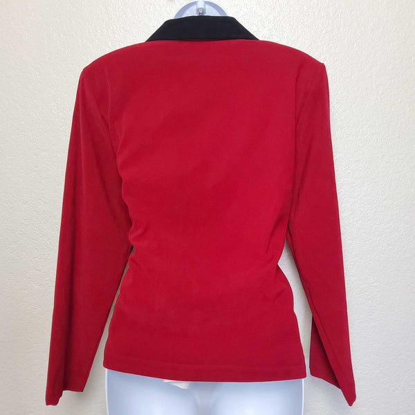 Notations Red Blazer with Black Trim, Women's Petite Large - Trinity Thrift