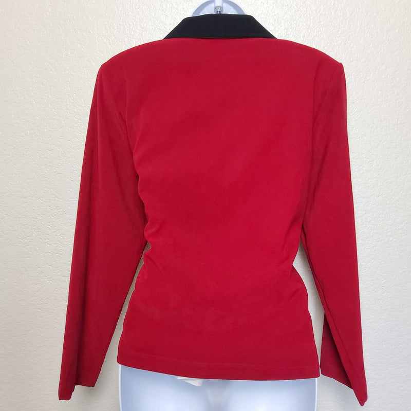 Notations Red Blazer with Black Trim, Women's Petite Large - Trinity Thrift