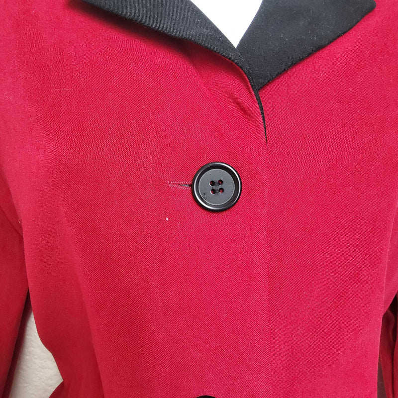 Notations Red Blazer with Black Trim, Women's Petite Large - Trinity Thrift