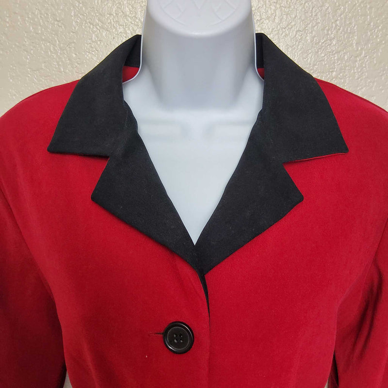 Notations Red Blazer with Black Trim, Women's Petite Large - Trinity Thrift