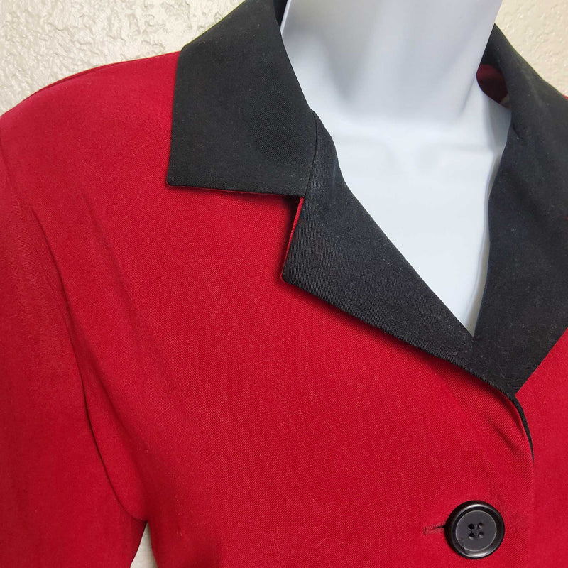 Notations Red Blazer with Black Trim, Women's Petite Large - Trinity Thrift