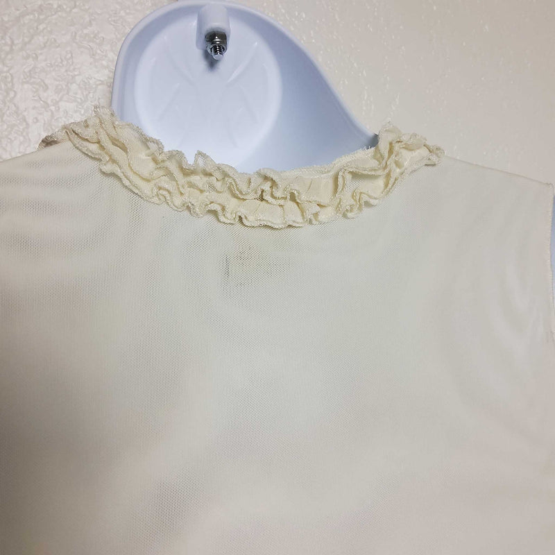 Old Navy Cream Sheer Tank with Ruffle Bodice, Women's Small - Trinity Thrift