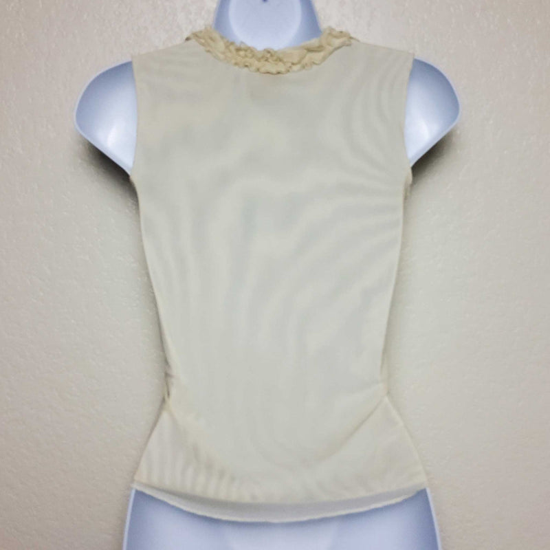 Old Navy Cream Sheer Tank with Ruffle Bodice, Women's Small - Trinity Thrift